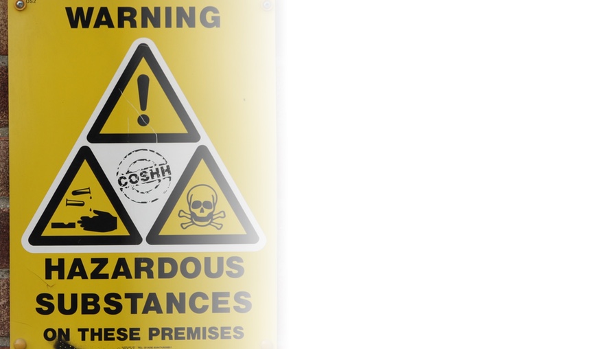 Coshh cabinet hazardous materials safety sign 