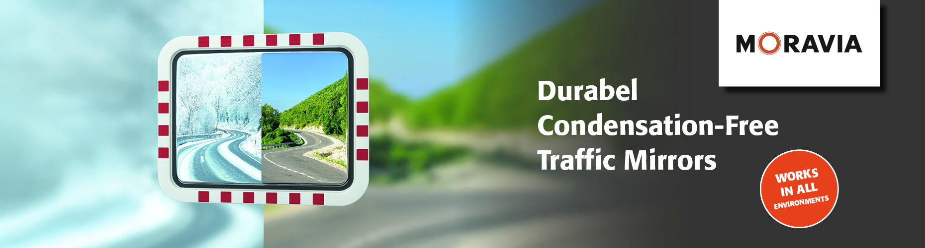Durabel Condensation-Free Traffic Mirrors