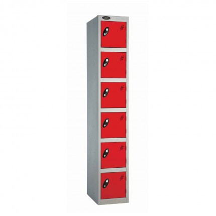 Probe 6 Door High Steel Storage Locker Padlock Hasp Lock - red door