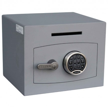 Securikey Mini Vault Silver 1 Deposit Safe Digital lock - Door Closed
