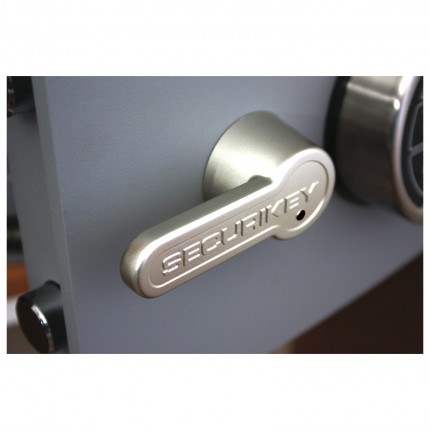 Key Locking Home Security Safe - Securikey Mini Vault Silver 0K - handle pull