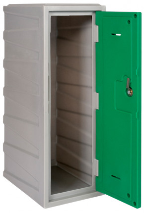 G Force LK03 Large 1 Door Weatherproof Plastic Locker - Green open