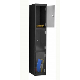 Probe 3 Door Electronic Locking Clear Vision Anti-Theft Locker black