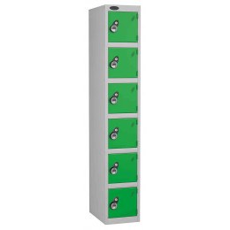 Probe 6 Door Combination Locking High Metal Locker green