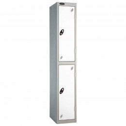  Probe 2 Door High Steel Storage Locker Key Lock - white door