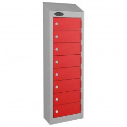 8 Door Electronic Locking Mobile Phone Locker - Probe Wallet - Red