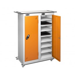 Probe TABBOX 16 Shelf Charging Trolley in orange (This shows inside of the charging version)