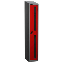 Probe Vision Panel 1 Door Padlock  Locking Anti-Stock Theft Locker sloping top fitted  red