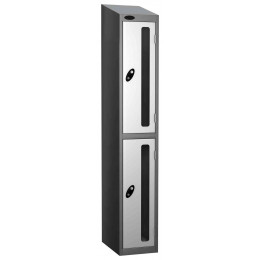 Probe Vision Panel 2 Door Padlock Locking Anti-Stock Theft Locker sloping top fitted white