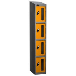 Probe Vision Panel 4 Door Padlock Locking Anti-Stock Theft Locker sloping top fitted yellow