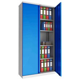 Phoenix SCL1891GBE 2 Door Blue/Grey Electronic Steel Storage Cupboard - open