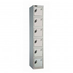 Probe 6 Door High Steel Storage Locker Padlock Hasp Lock - silver grey