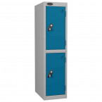 Probe Low 2 Door Steel Locker with Padlock Latch Hasp Lock blue