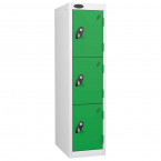Probe 3 Door Medium Height Storage Locker Latch Hasp Lock - Green Doors