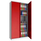 Phoenix SCL1891GRE 2 Door Red/Grey Steel Storage Cupboard | Electronic - open