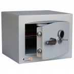 Securikey SFMV1FRK-G Mini Vault Gold Key Lock Security Safe - door ajar with key inserted