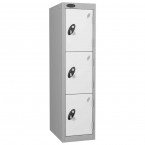 Probe 3 Door Medium Height Storage Locker Latch Hasp Lock - White Doors