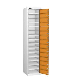 Probe 15 Door Combination Locking Storage Locker  Orange door open