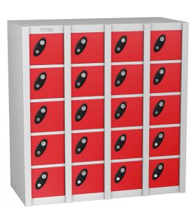 Probe MINIBOX 20 Door Key Locking Stacking Locker showing how 2 units can be stacked together