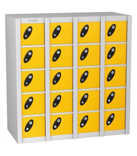 Probe MINIBOX 20 Door Electronic Locking Stacking Locker yellow