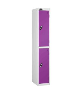  Probe 2 Door High Steel Storage Locker Key Lock - lilac door/white body