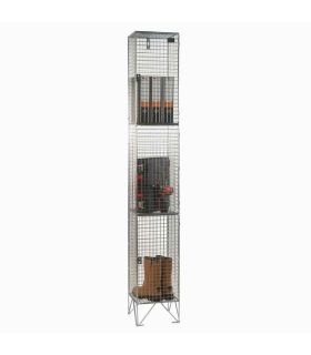 3 Door Steel Wire Mesh Lockable Storage Locker