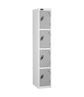  Probe 4 Door High Steel Storage Locker Padlock Hasp Lock - silver grey white body