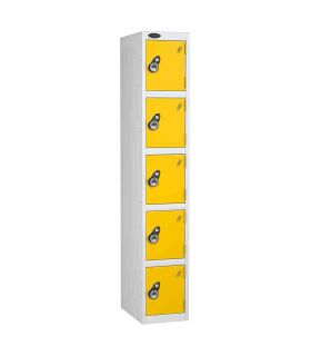 Probe 5 Door Combination Locking High Metal Locker yellow/white