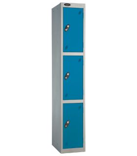 Probe 3 Door Back Pack Size Storage Locker Key Lock blue doors and silver body