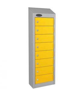 8 Door Combination Locking Mobile Phone Locker - Probe Wallet - Yellow