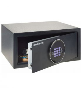 Chubbsafes Air Hotel Door slightly open safe comes with emergency override key