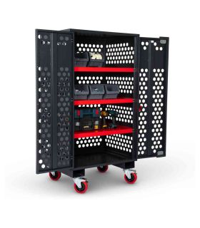 Armorgard FittingStor FC6 Wire Mesh Mobile Storage Cage in use