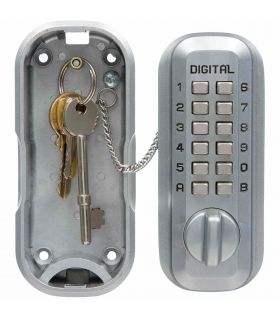 Lockey LKS500SC Satin Chrome Digital Large Key Safe - open