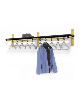 Probe Type E Wall Fixed Shelf with Hanging Rail Black Slats