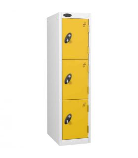 Probe 3 Door Medium Height Storage Locker Latch Hasp Lock - Yellow Doors