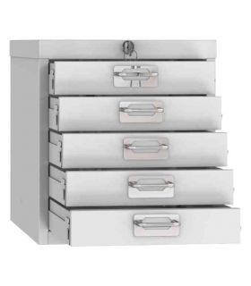 Phoenix MD0304G 5 Drawer A4 Size Steel Cabinet - drawers open