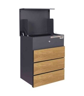 Phoenix PB0581BKG Outdoor Smart Parcel Box - open with barcode for scanning