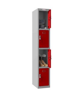 Next Day Delivery Locker | Phoenix PL 500D 4 Door Electronic Lock - red