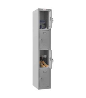 Next Day Delivery Locker | Phoenix PL 500D 4 Door Padlock Hasp - grey