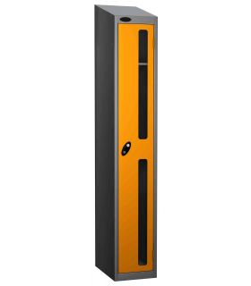 Probe Vision Panel 1 Door Key Locking Anti-Stock Theft Locker sloping top fitted yellow