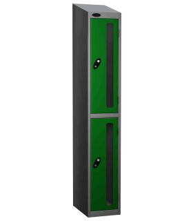 Probe Vision Panel 2 Door Key Locking Anti-Stock Theft Locker sloping top fitted gren