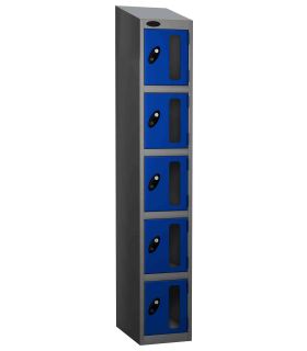 Probe Vision Panel 5 Door Electronic Locking Anti-Stock Theft Locker sloping top fitted blue 
