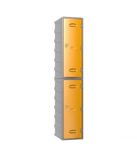 Pure extreme 2 tier plastic locker pre-built from 4 modules - Yellow