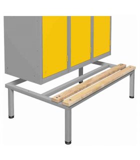 Probe Locker Beech Bench Seat and Stand for 3 Lockers