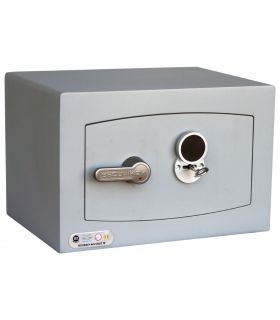 Key Security Safe - Securikey Mini Vault Gold FR 0K - door closed with key inserted