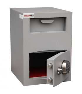 Securikey Mini Vault Silver 2 Deposit Safe Digital Lock - safe door ajar