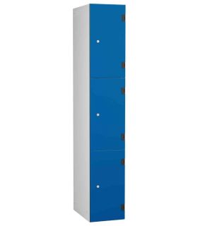 Probe ShockBox Overlay Laminate Door Locker Three Compartments in blue