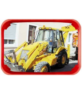 Civil Works Convex Safety Mirror with Red Frame  60x40cm - Vialux R524