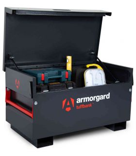 Armorgard Tuffbank TB2 Security Tested Site Tool Storage Box - in use