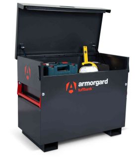 Armorgard Tuffbank TB3 Security Tested Site Tool Storage Box - in use